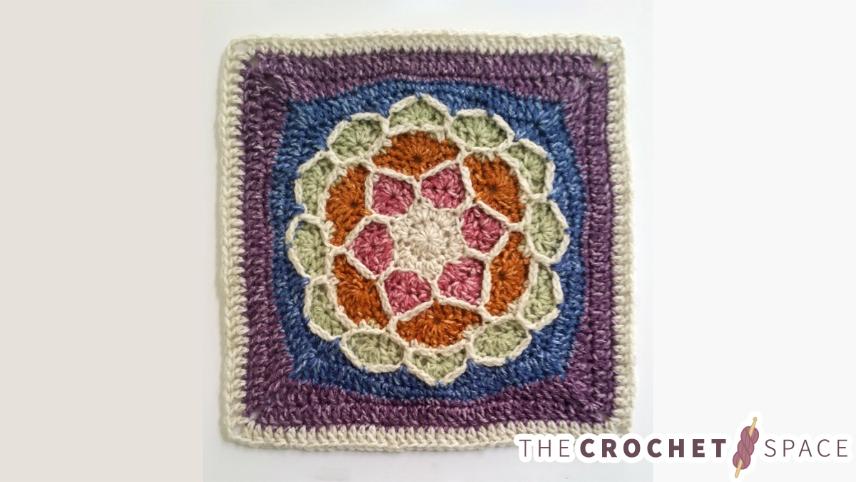 Namaste Joy Crochet Square || thecrochetspace.com