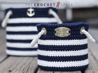 Nautical Nipper Crochet Baskets || thecrochetspace.com