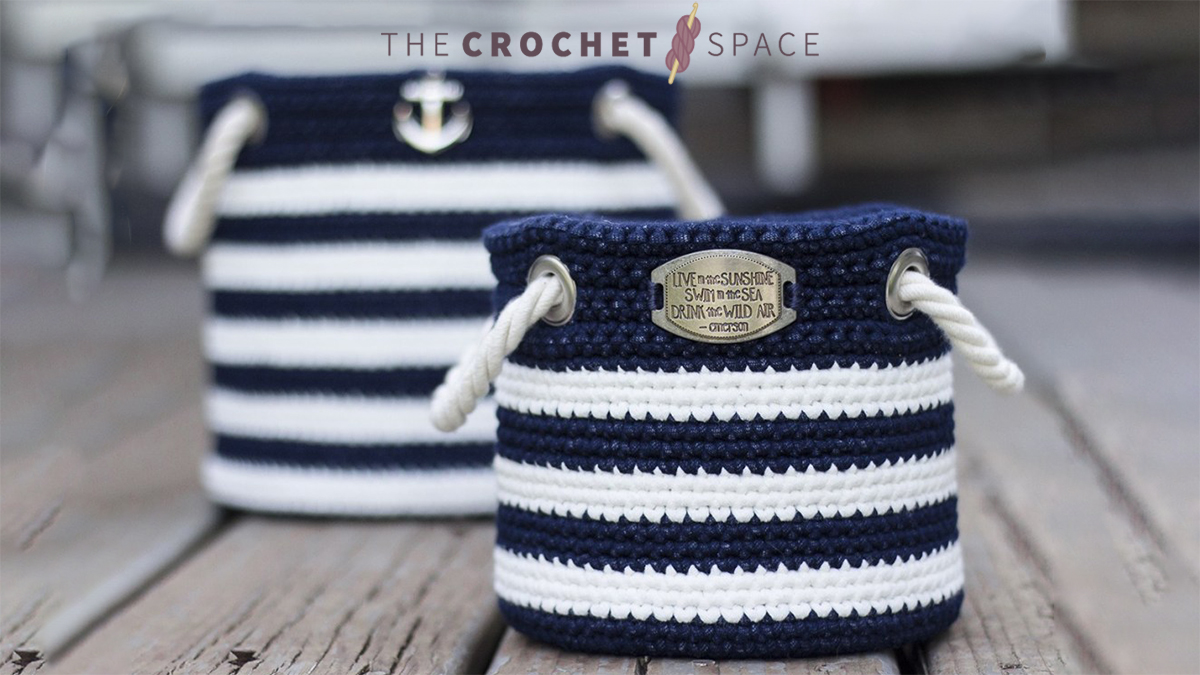 Nautical Nipper Crochet Baskets || thecrochetspace.com