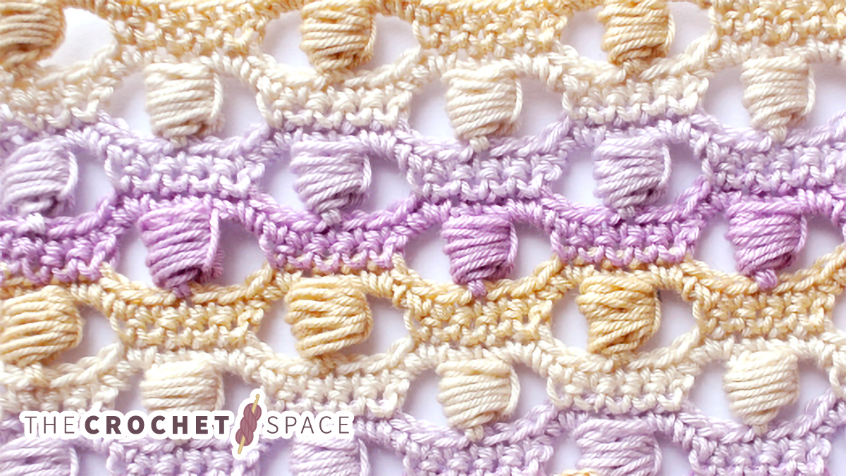openwork crochet bobble stitch || editor