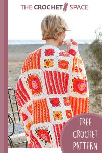 orange blossom crochet square blanket || editor