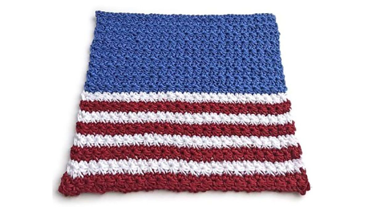 Patriotic USA Crochet Washcloth