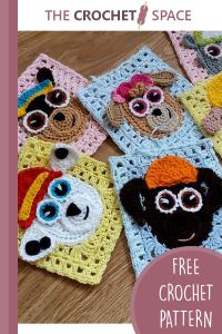 paw patrol crocheted granny squares || https://thecrochetspace.com
