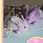 Plush Crochet Spring Bunny. Two Easter rabbits || thecrochetspace.com