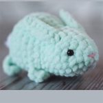 Plush Crochet Spring Bunny. White, baby bunny || thecrochetspace.com