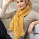 Plush Keyhole Crochet Scarf. Crafted in okra color || thecrochetspace.com