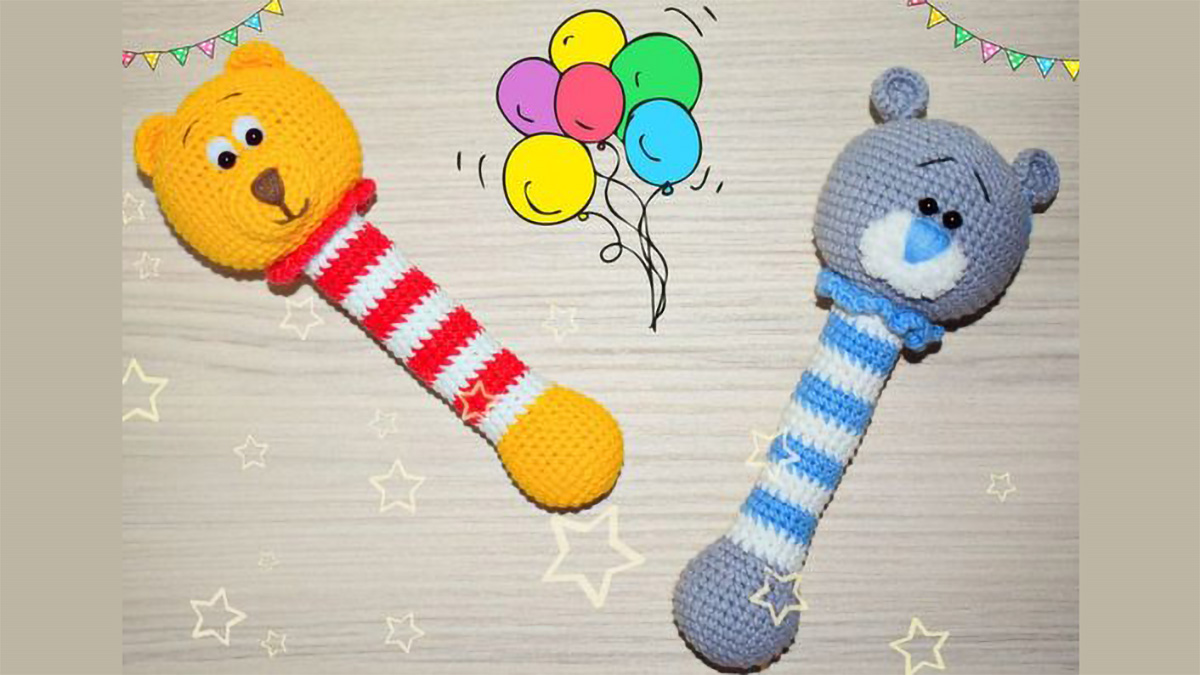 pooh & teddy crocheted rattles || editor