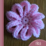 Pretty Loopy Crocheted Flowers. One, pale, pink flower || thecrochetspace.com