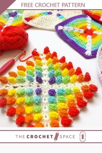 rainbow drops crochet square || editor