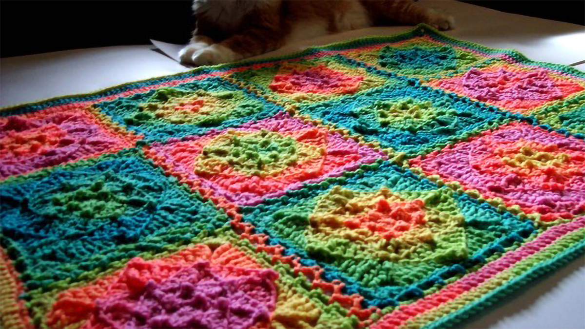 Retro Illusion Crocheted Baby Blanket