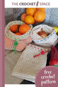 reusable crochet produce bag || editor
