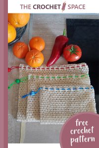 reusable crochet produce bag || editor