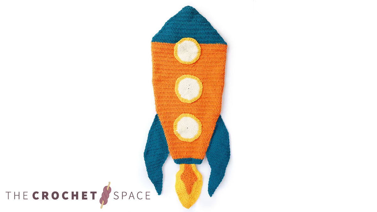 rocket crocheted snuggle sack || editor