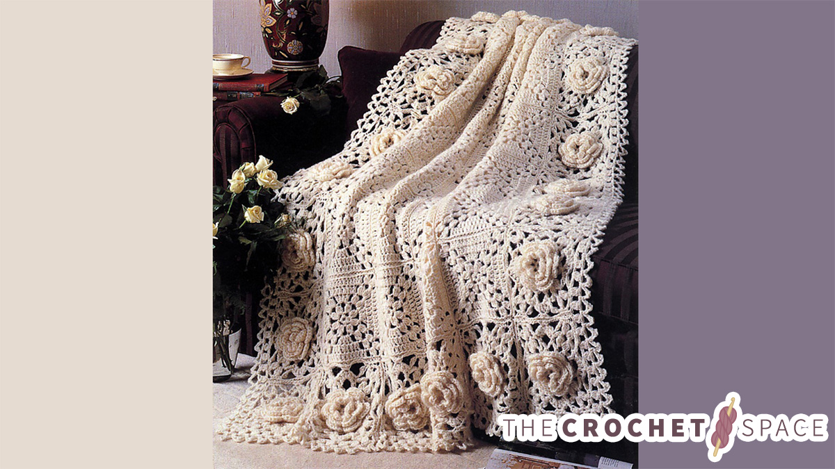 roses remembered crocheted afghan || editor