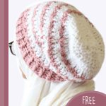 Rosie's Crochet Slouch Hat. Rear view image of hat with no pompom || thecrochetspace.com