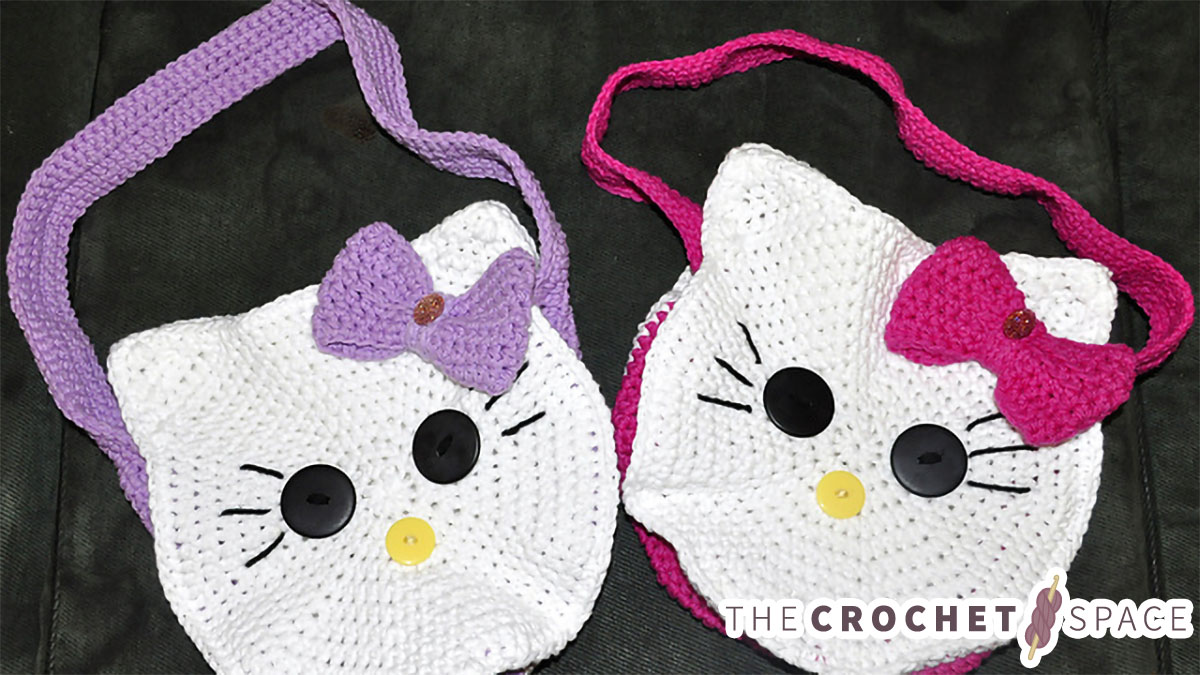 round kitty crocheted face bag || editor