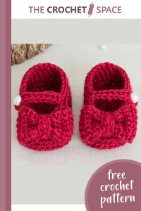 ruby red crocheted mary jane booties || editor
