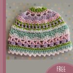Shell Baby Crochet Beanie. Pastel colrs and lace || thecrochetspace.com