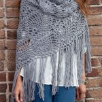 Sidewalk Crocheted Shawl. Pineapple lace shawl crafted in grey || thecrochetspace.com