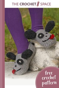 silly puppy crocheted dog slippers || editor