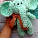 Soft Amigurumi Ellie Elephant. Pale green, standing elephant || thecrochetspace.com