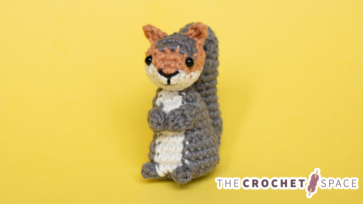 Standing Grey Squirrel Amigurumi || thecrochetspace.com