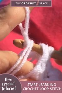 start learning crochet loop stitch || https://thecrochetspace.com