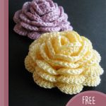 Stunning Crocheted 3D Rose. 2x different colored roses || thecrochetspace.com