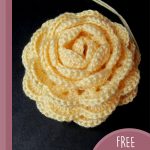 Stunning Crocheted 3D Rose. 1x lemon rose || thecrochetspace.com