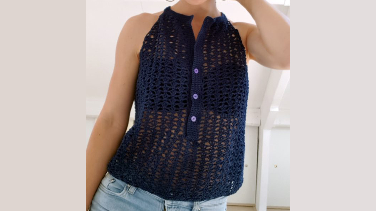 summer sleeveless crochet top || editor
