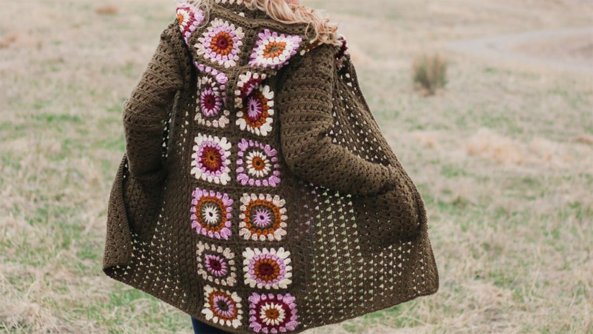 Sunburst Crochet Hoodie Coat