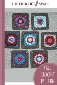 sunburst crocheted granny squares || https://thecrochetspace.com