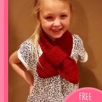 Sweet Heart Crocheted Scarf. Little girl wearing red scarf || thecrochetspace.com
