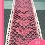 Sweetheart Crocheted Lace Scarf. Scarf with added cream border and crafted in pink || thecrochetspace.com