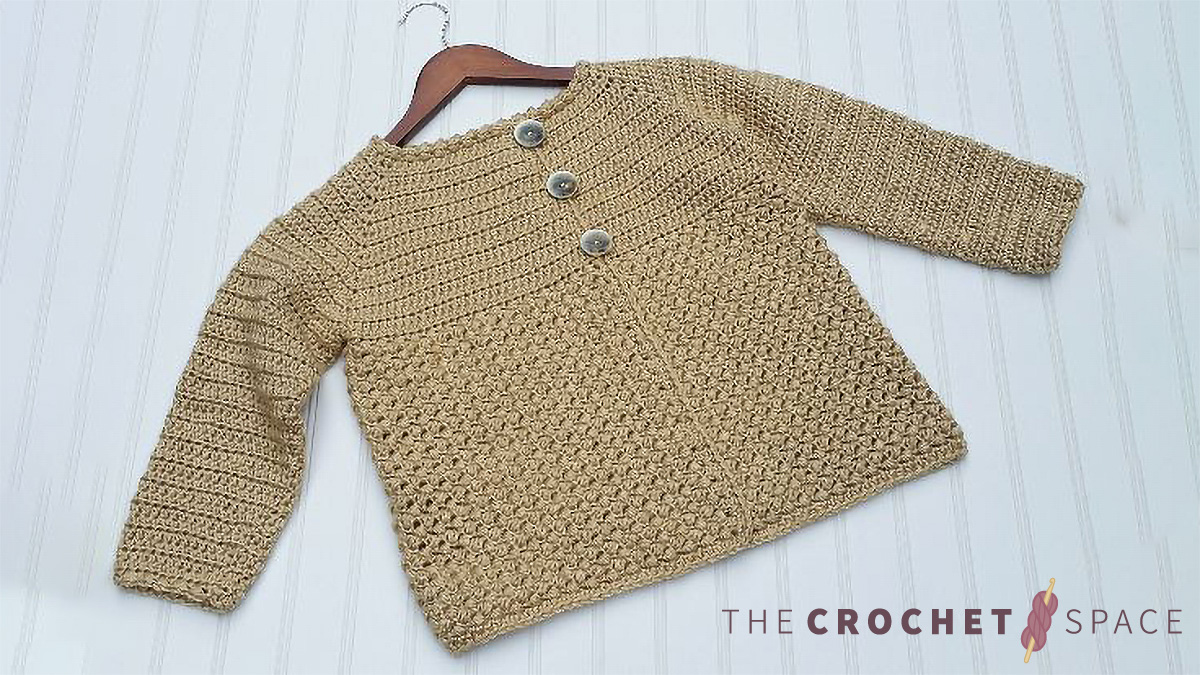 Tex Crochet Buttoned Cardigan || thecrochetspace.com