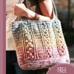 Textured Crochet Bobble Bag. Bag on someone's shoulder || thecrochetspace.com