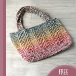 Textured Crochet Bobble Bag. Bag laid out on floor, unfilled || thecrochetspace.com