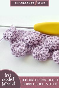 textured crocheted bobble shell stitch || editor