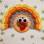 Thanksgiving Crocheted Turkey Coasters. One Turkey coaster crafted in the half round || thecrochetspace.com