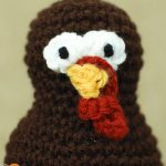 Thanksgiving Crocheted Turkey. Just the head of the turkey, his plumage cannot be seen in this image || thecrochetspace.com