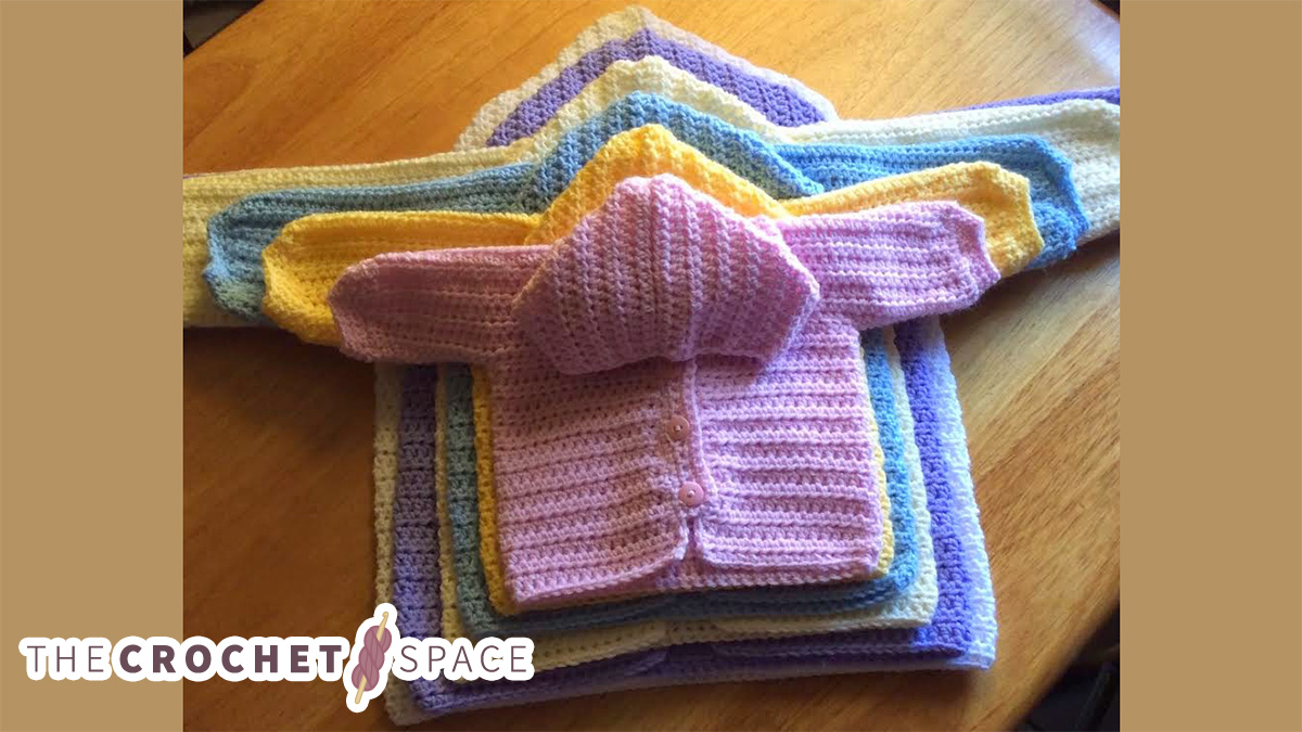 three way crocheted baby sweater || editor