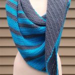 Tidal Wave Crocheted Shawl. Crafted in dark blue and greay || thecrochetspace.com