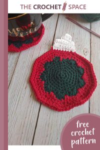 tree ornament crochet coaster || editor