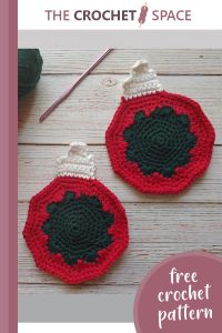 tree ornament crochet coaster || editor
