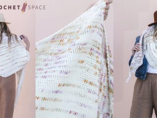 Tunisian Tri Crochet Shawl || thecrochetspace.com