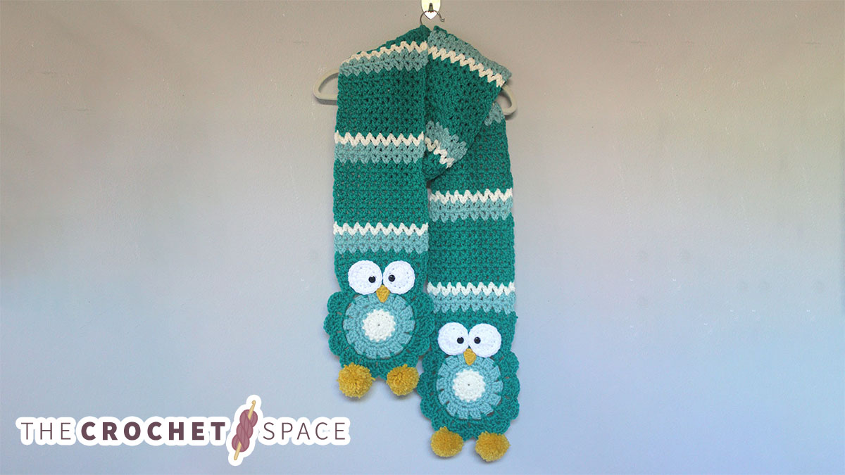 turquoise crochet owl super scarf || editor