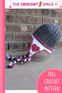 valentine crocheted hat with earflaps || editor
