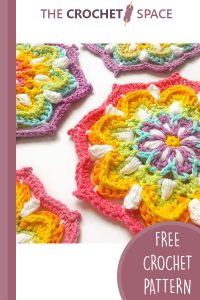 vintage rainbow crochet mandala || editor