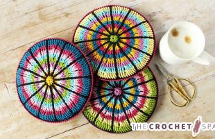 Wheel Spoke Crochet Coaster || The Crochet Space