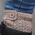 Yarni Crochet Boot Cuffs. One Button on border cuff. Single cuff view in boot || thecrochetspace.com